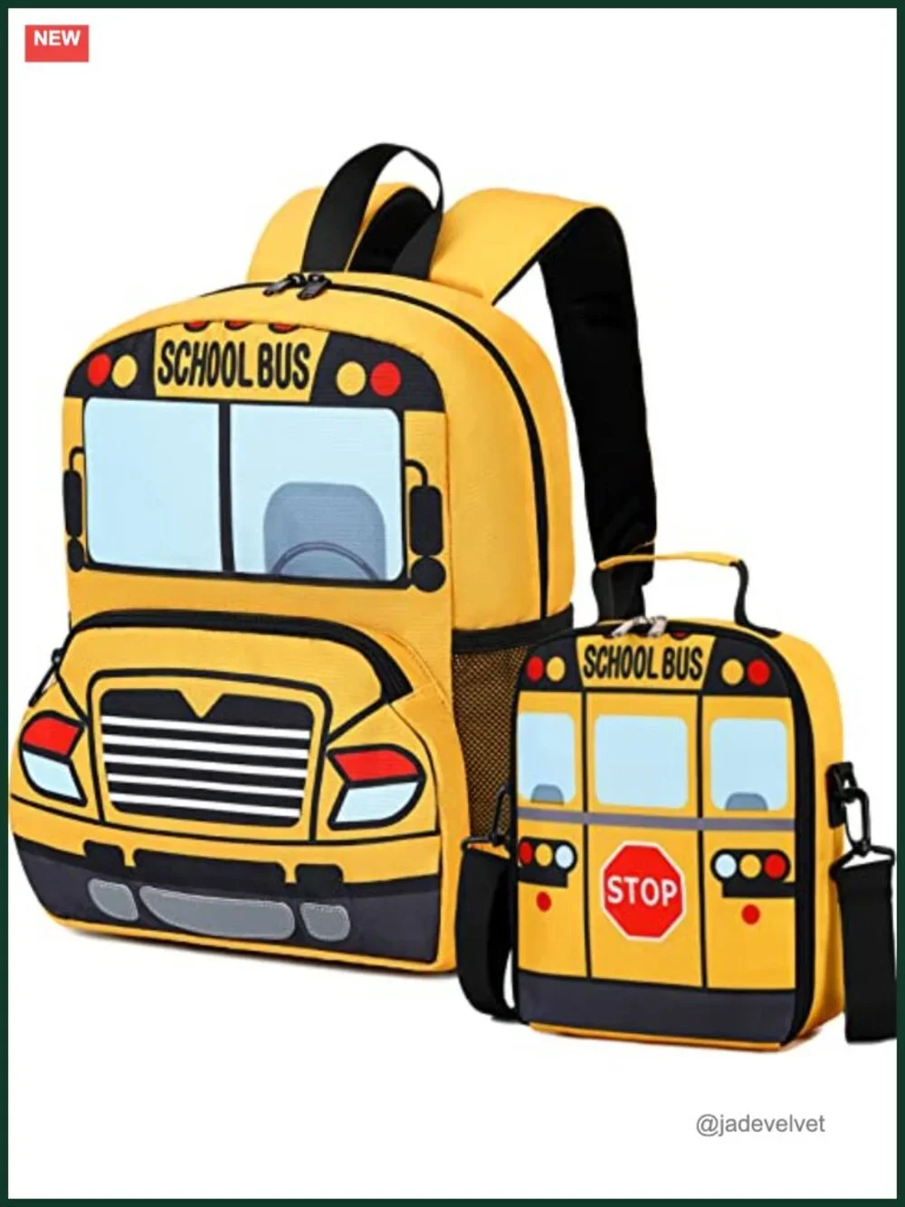 Toddler 3D Bus Backpack with Insulated Lunch Box